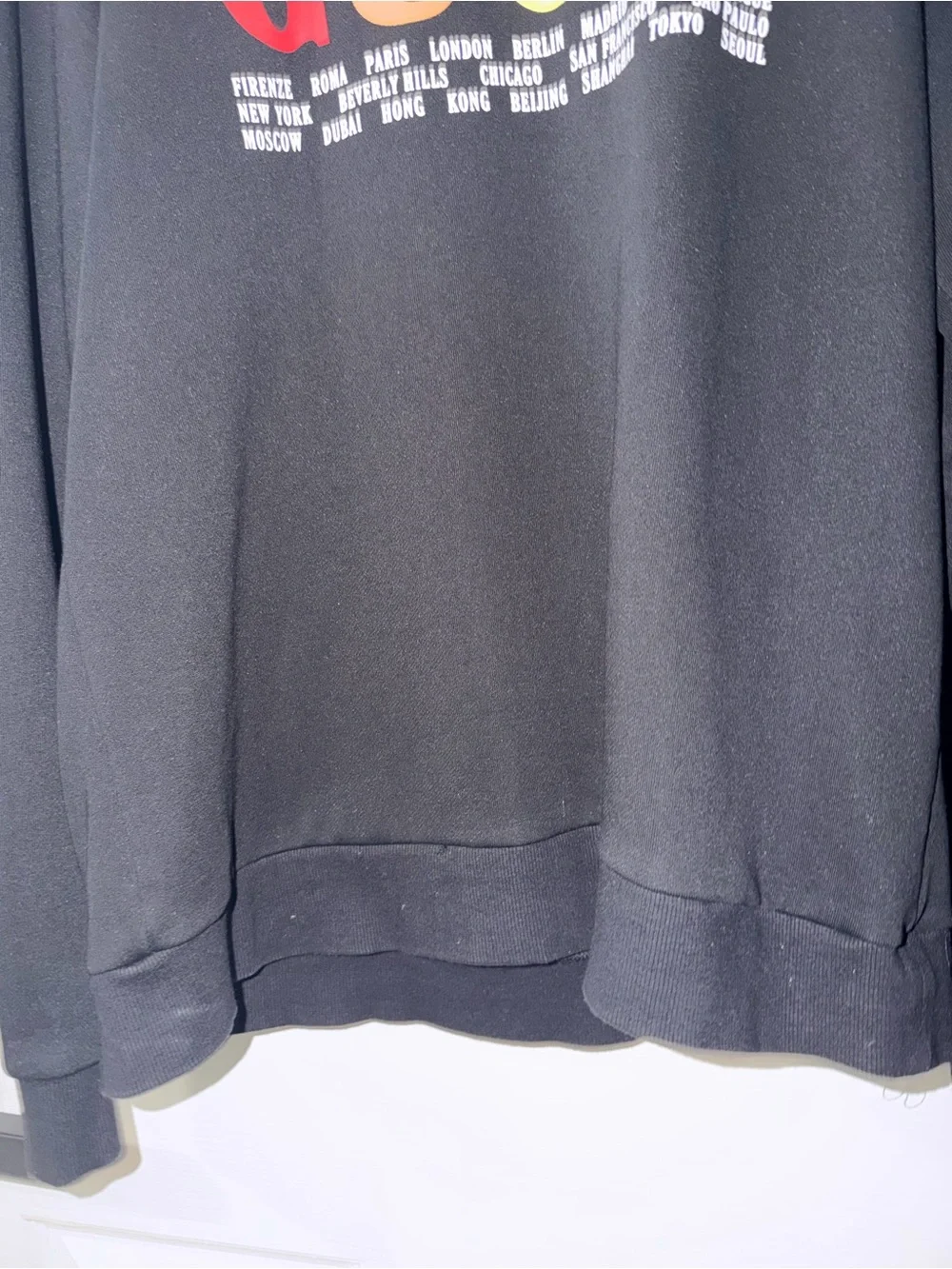 Gucci Cities Logo Multicolor Black Hoodie Size 3XL